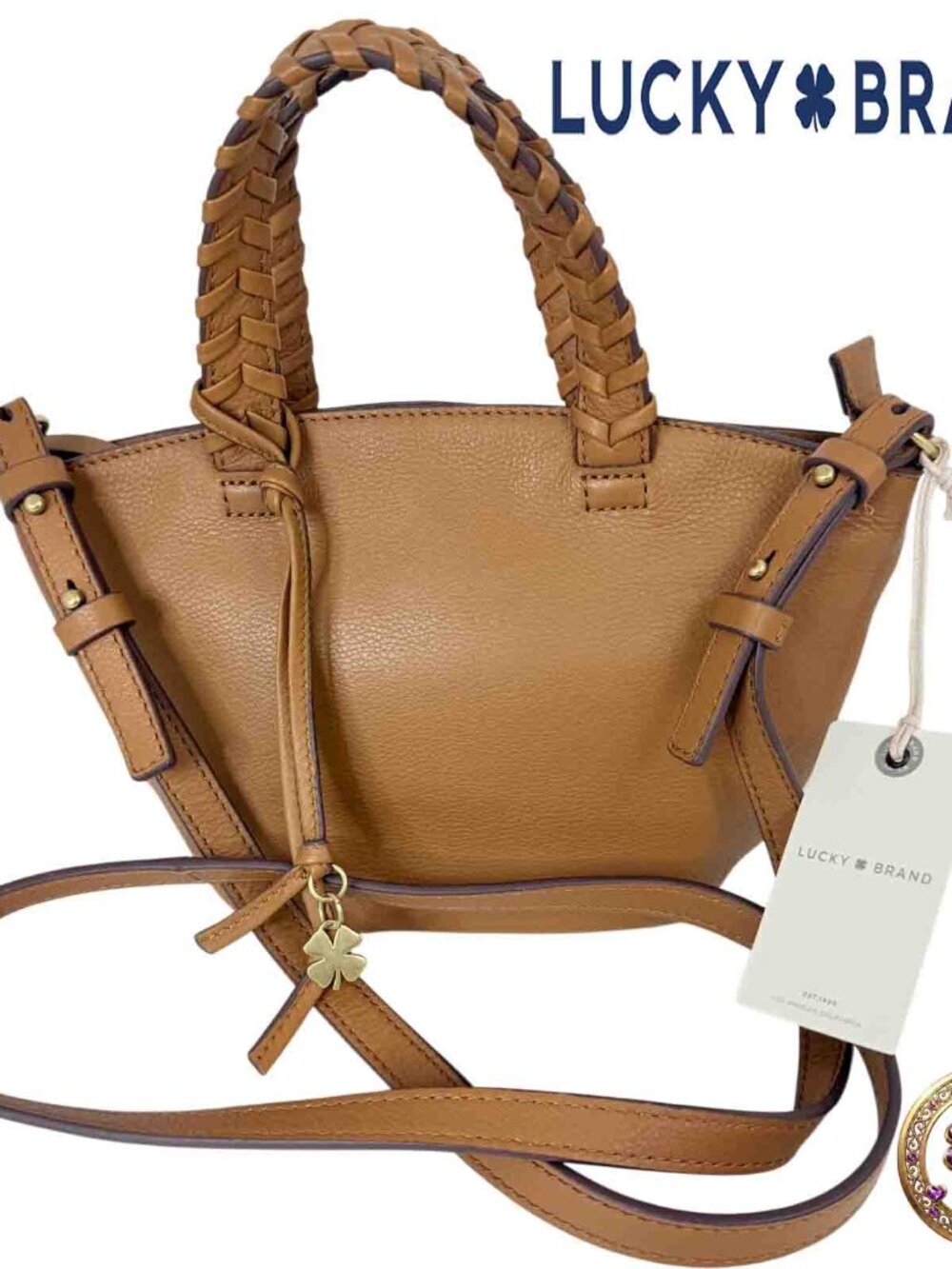 Lucky Brand  New With Tags Kquin Leather Crossbody Bag Color: Rich Saddle